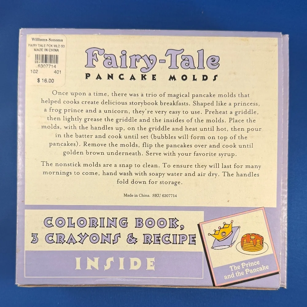 Williams Sonoma l Fairy Tale Pancake Molds Set of 3